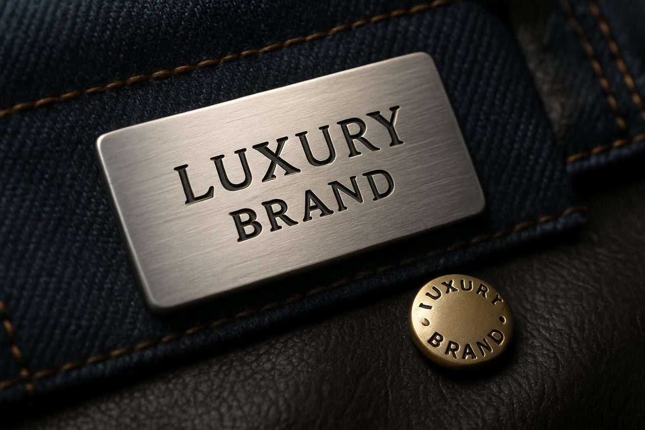 Premium metal clothing labels, tags and rivet badges